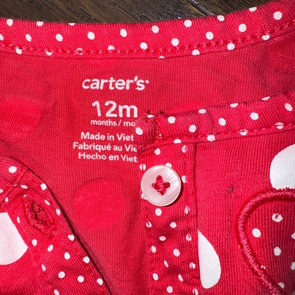 Carter's Red Baby Dress with Polka Dots and Heart - Picture 3 of 5